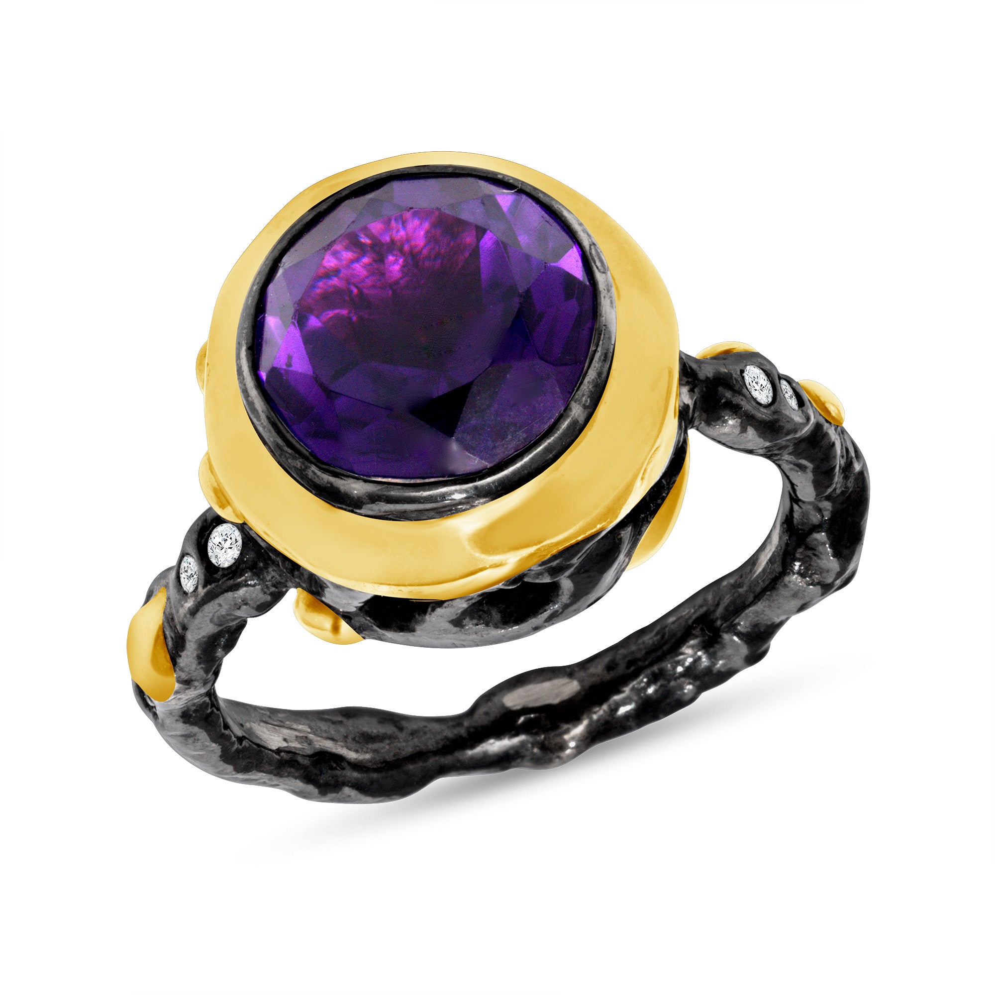 Amethyst & Diamond Ring