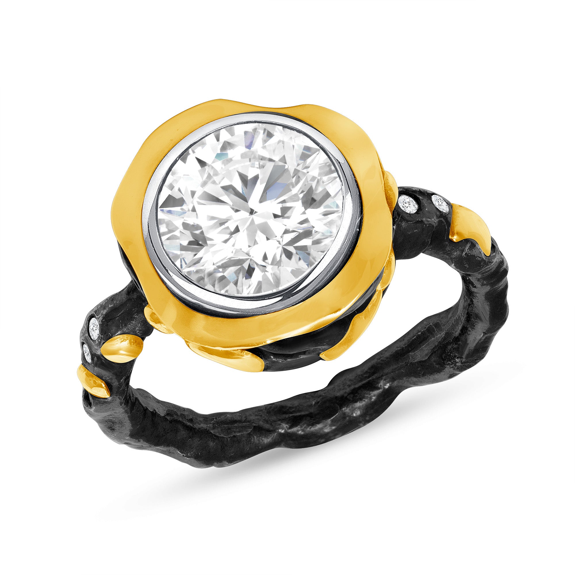 White Topaz & Diamond Ring