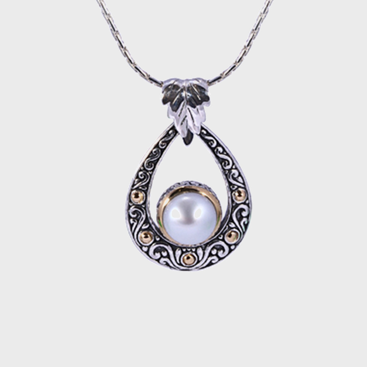 Pear Drop Pendant with Leaf