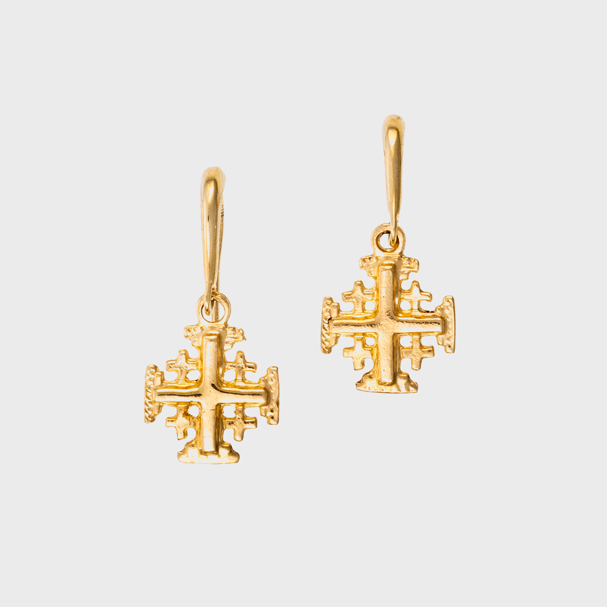 Jerusalem Cross Earrings in 14kyg