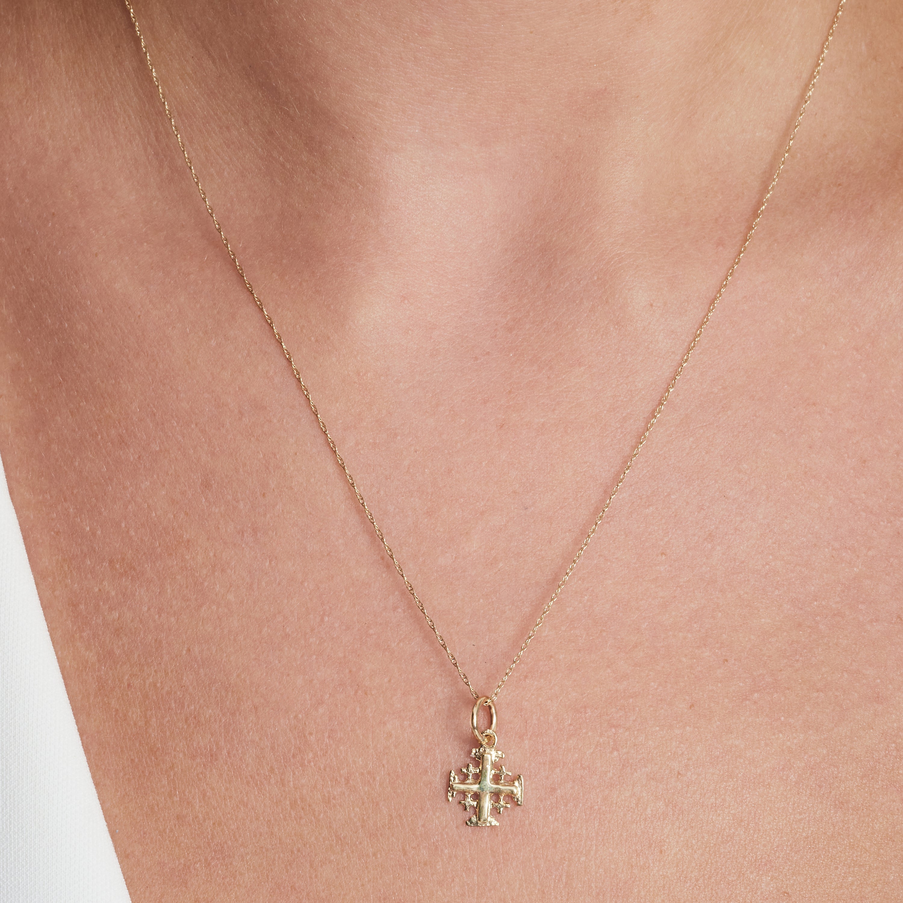 Jerusalem Cross Pendant in 14kyg