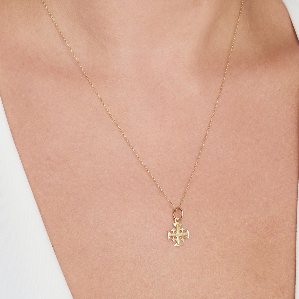 Jerusalem Cross Pendant in 14kyg