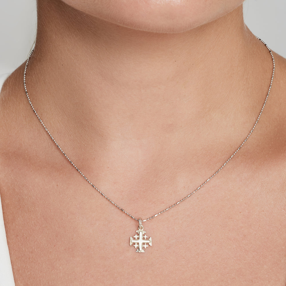 Jerusalem Cross Pendant in Sterling Silver