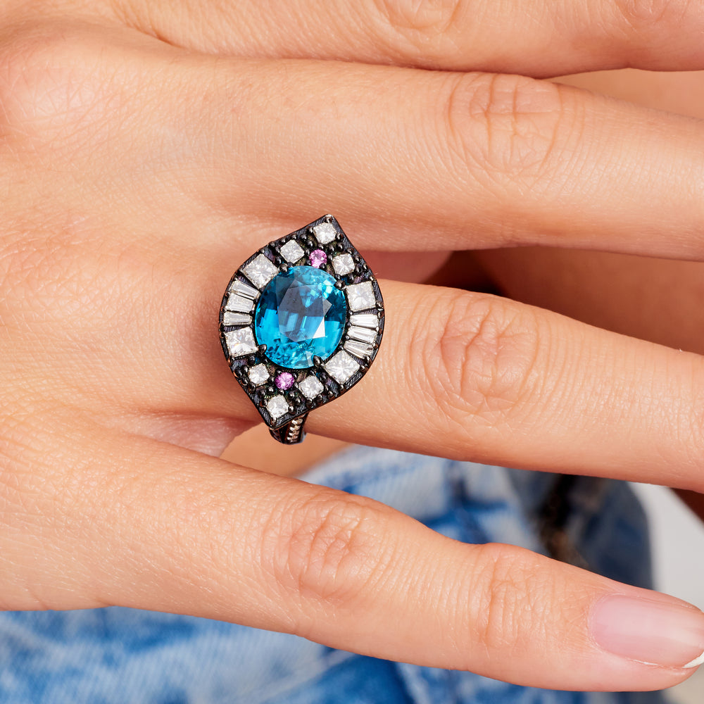 Art Deco Black Eye Ring