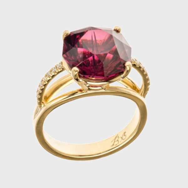Flying Buttress Rhodolite Garnet Ring