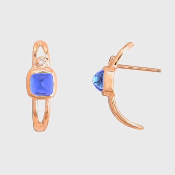 Split Shank Earrings Blue Brenda Smith Jewelry