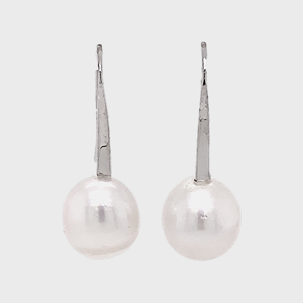 South Sea Drop Pearl Earrings in White Gold