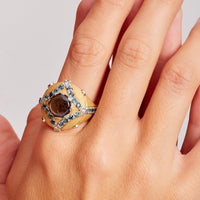 GoldSheen TM & Blue Sapphire Men's Ring