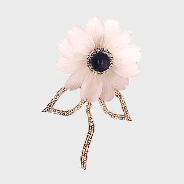 Crystal Flower Brooch/Pendant