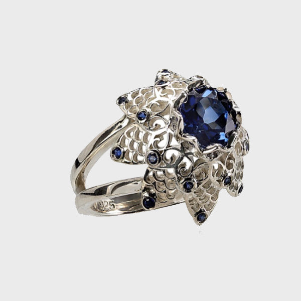Lace Blue Sapphire Ring - Size 6