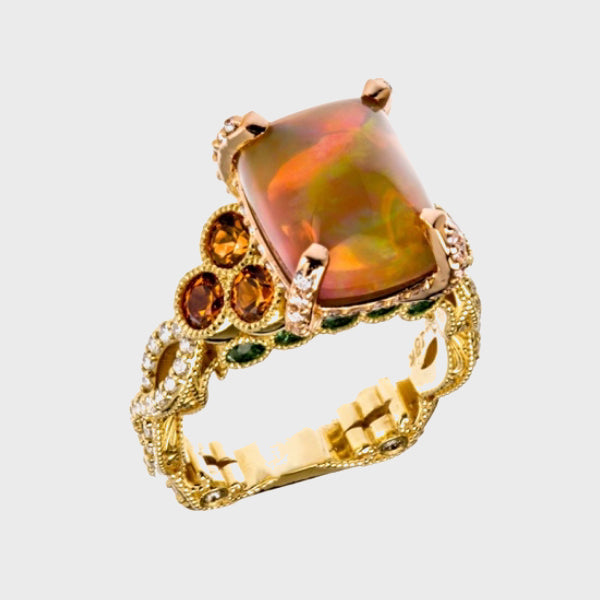 Opal Filigree Ring