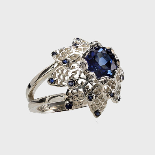 Lace Blue Sapphire Ring - Size 7