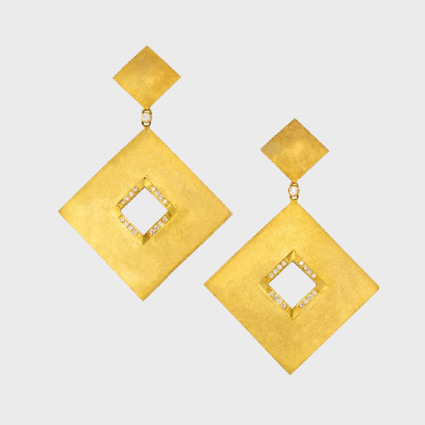 Square Gold Earrings