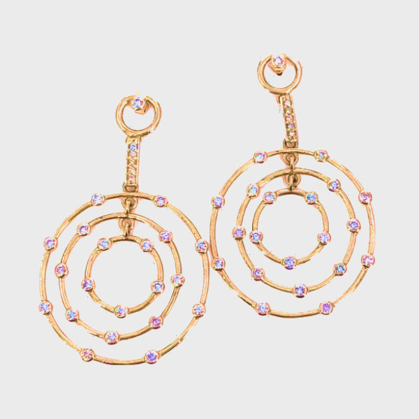 Concentric Circle Earrings With Diamonds