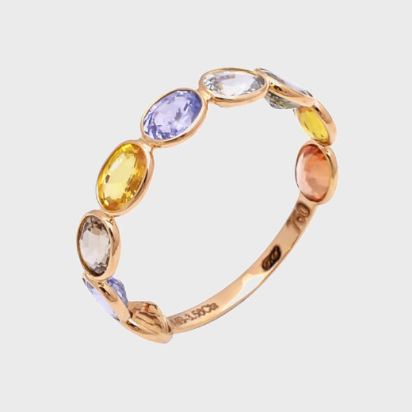 Multi-Color Sapphire Band Ring
