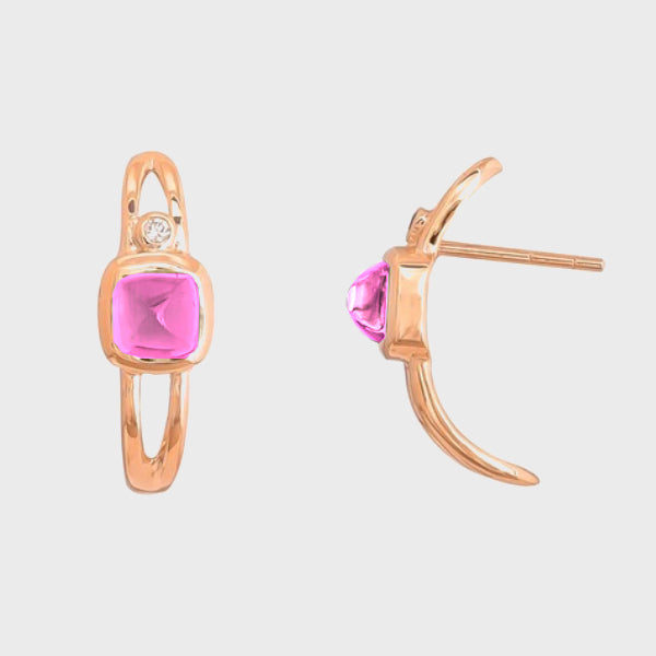 Split Shank Earrings - Pink