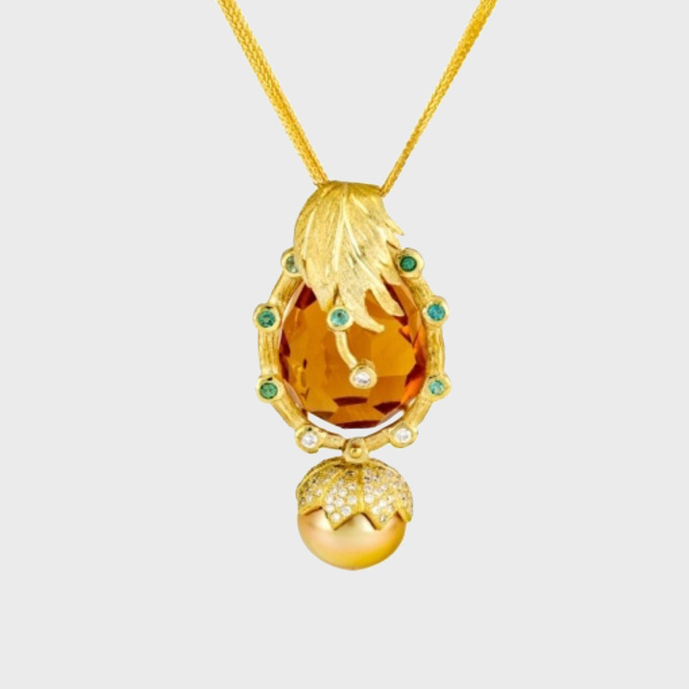 Citrine and Pearl Pendant