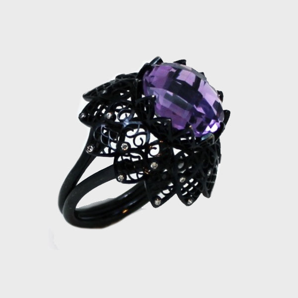 Black Lace Amethyst Ring